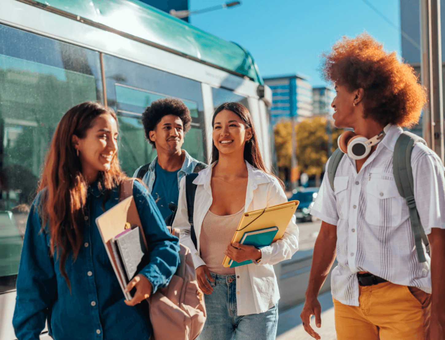 Students Preparing for a School Trip with Denny’s Bus Lines